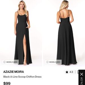Azazie Black Sleeveless A-Line Maxi Dress